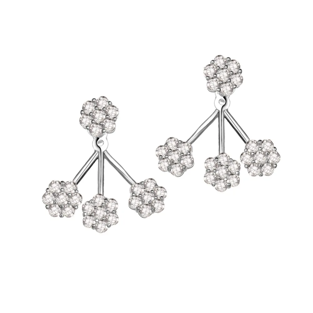 Модные ювелирные украшения KIVN цветок фианит женские серьги для невесты и свадьбы