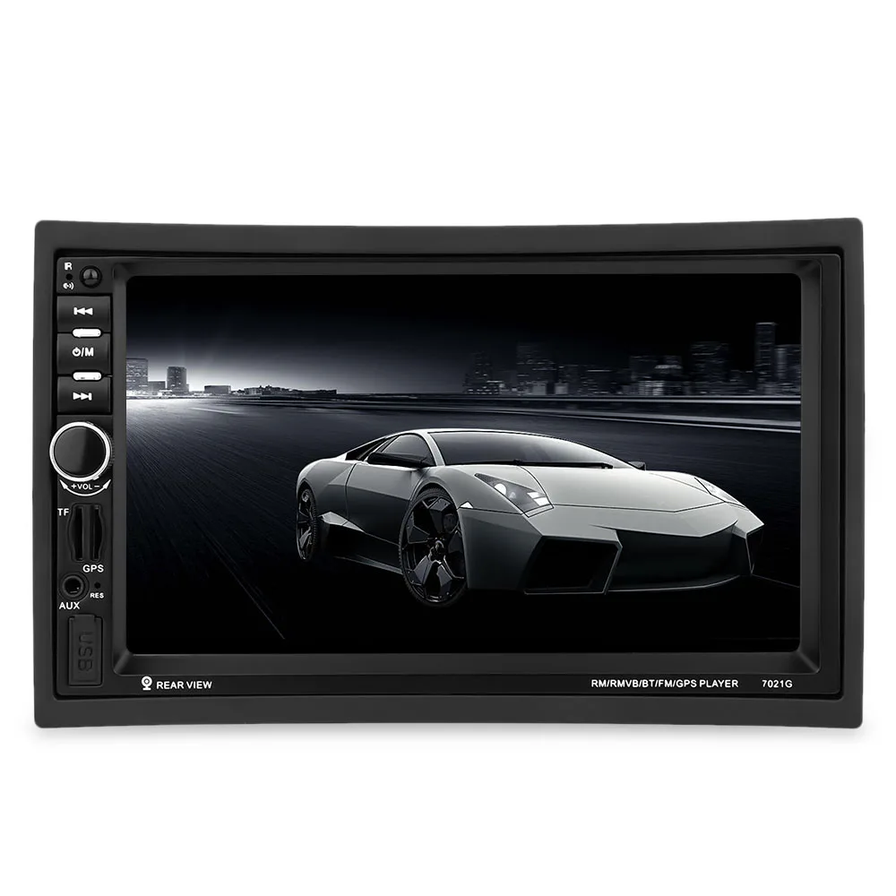 7021G 2 Din Автомобильный мультимедийный плеер с gps навигацией 7 ''HD Bluetooth стерео