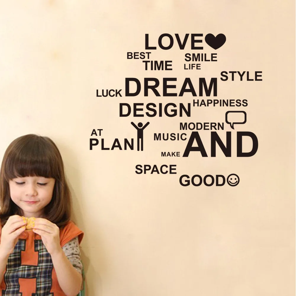 

Nursery Decor Quote WallDecal Love Best Smile Life Kids Room Home Accessories Decoration Room Boys Girls Children Poster Y-85