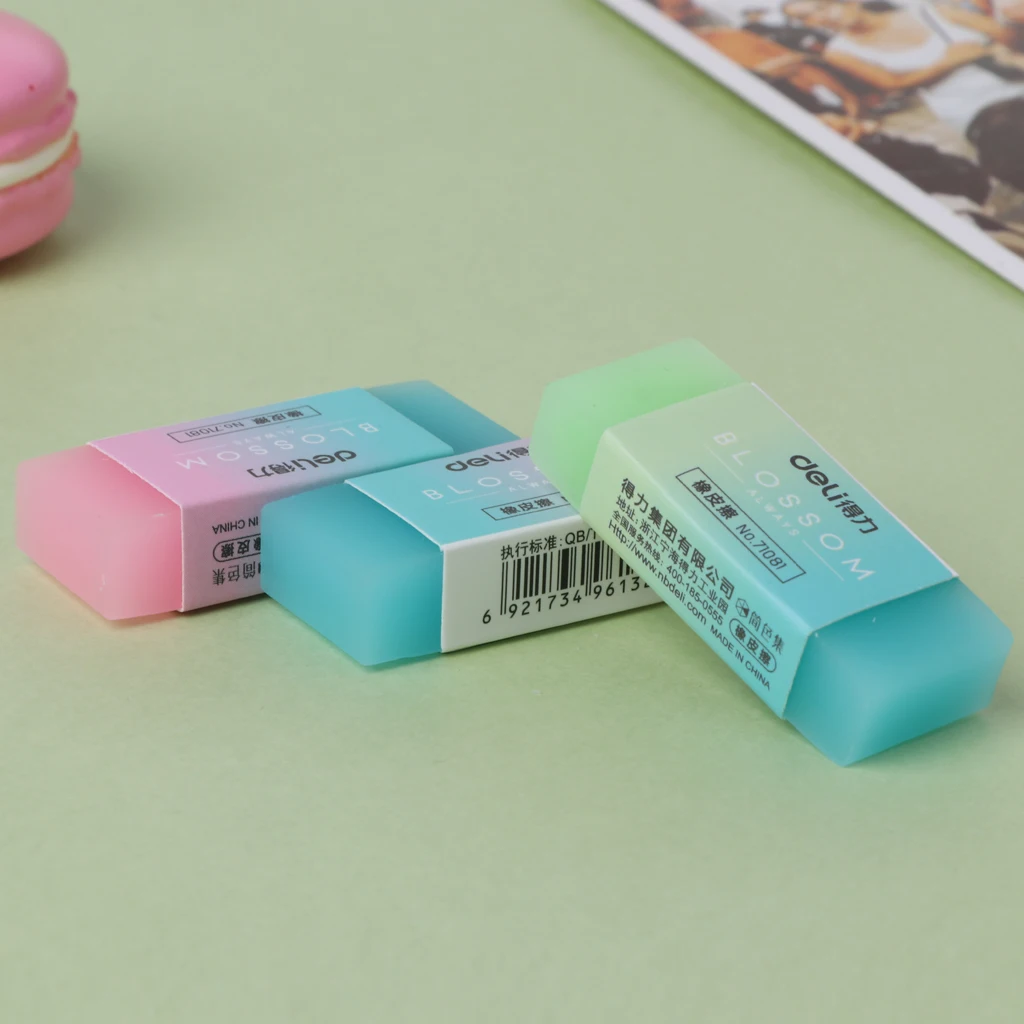 

Soft Durable Flexible Cube Cute Colored Pencil Rubber Erasers For School Kids