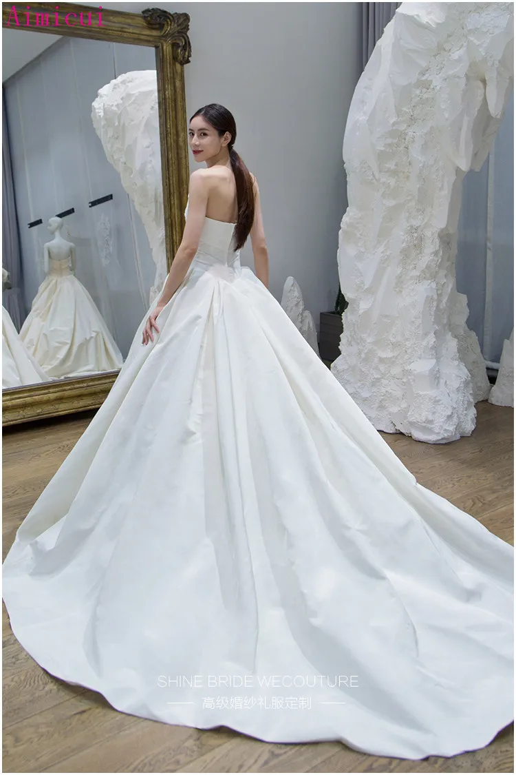 Винтажное свадебное платье с вырезом лодочкой Vestido De Noiva простое матовое Атласное