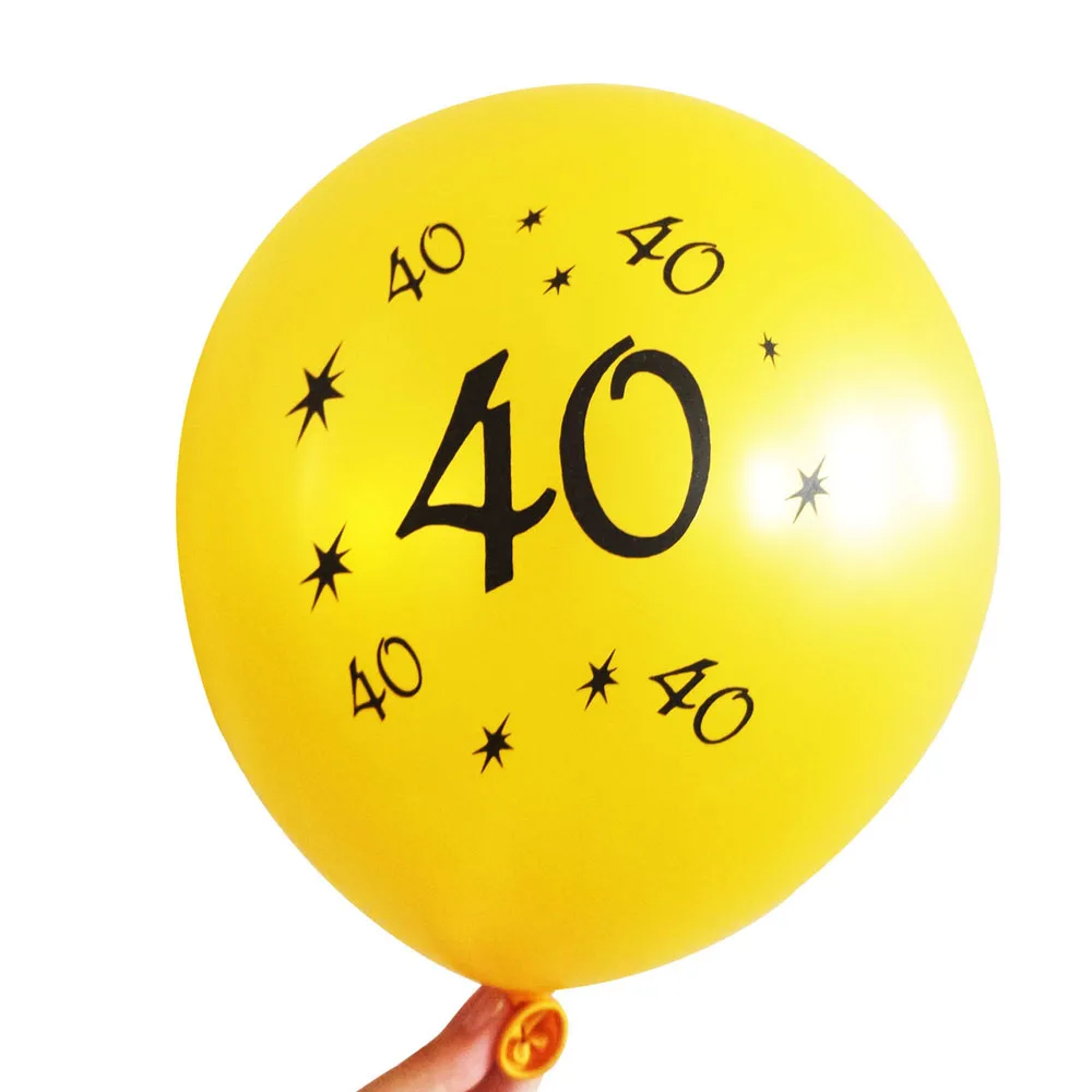gold 40 10 шт. золотистый и черный 12 дюймов латексные Количество воздушных шаров 30th 40th 50th 60th Happy День рождения украшения для взрослых Юбилей воздуха Balons - Цвет: gold 40