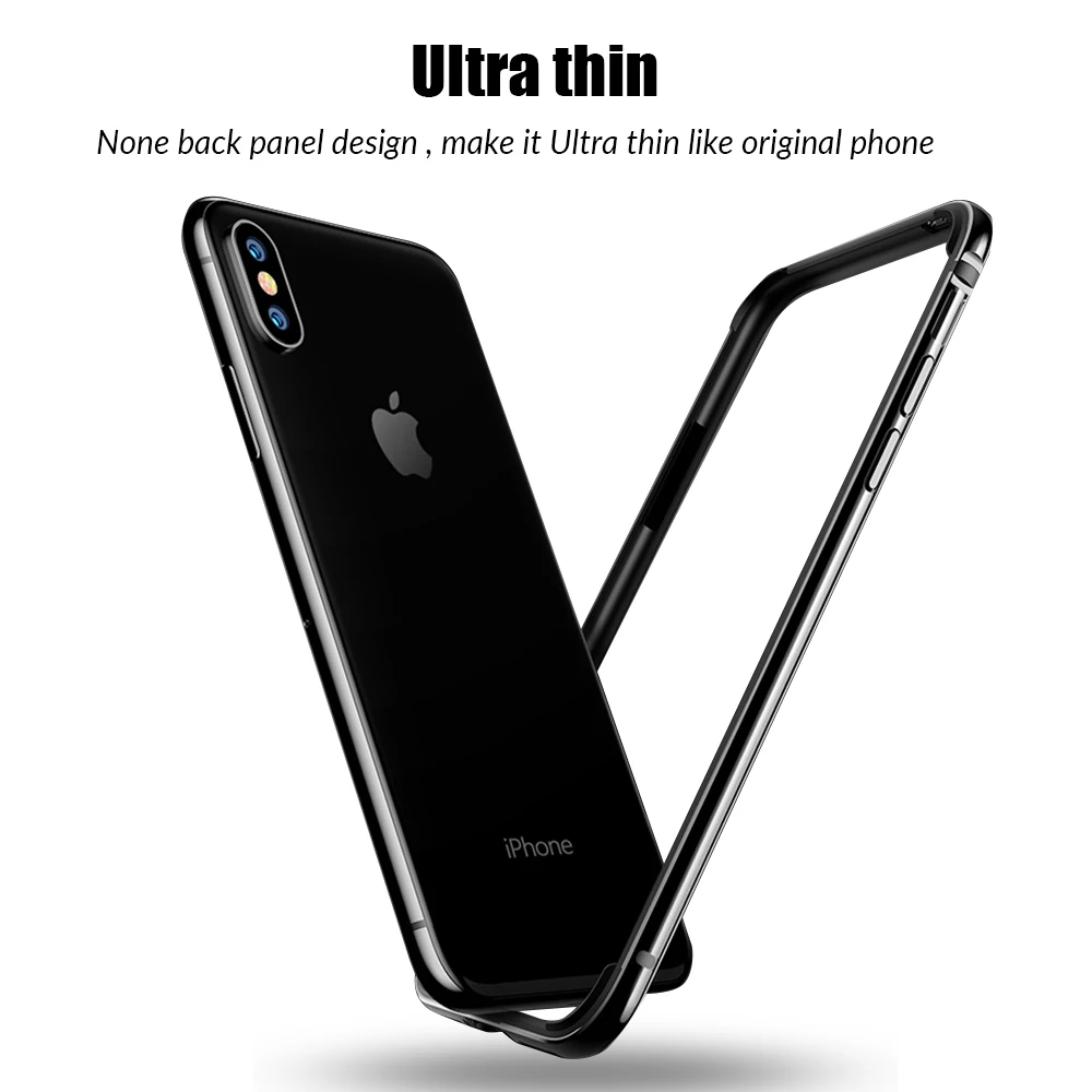 Роскошный металлический бампер для iPhone X XR XS 11 Pro Max алюминиевый ультратонкие