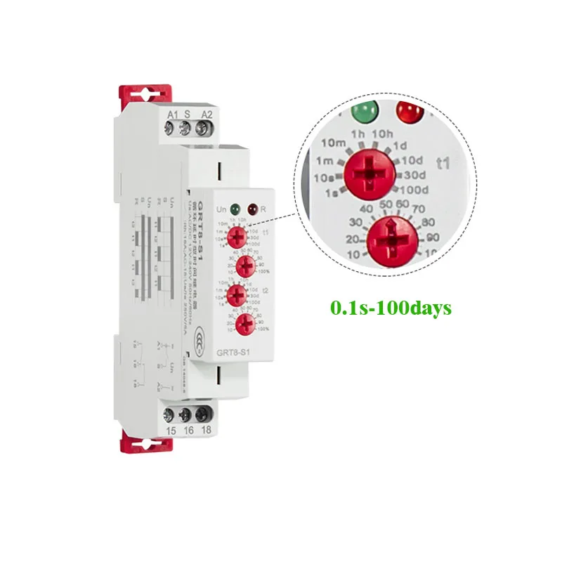 Din Rail Повторите реле AC220V 16A AC/DC12V 240V SPDT 4 ручки регулируемый таймер Электрический