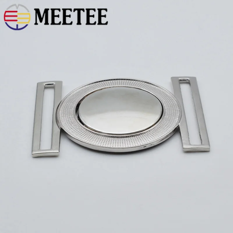 Meetee 2pcs 40/50/60MM Metal Silver Belt Buckle Women's Clothing Coat Pants Garment Decor Buttons Crafts Accessories AP267 | Дом и сад