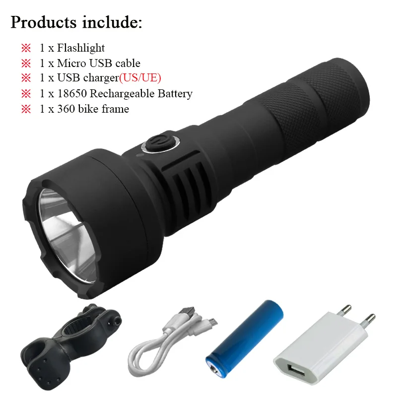 26650 USB зарядка светодиодный яркий фонарь t6 l2 Высокая аккумуляторная заряжающаяся батарея факел Лампа темная душа высокого качества водонепроницаемый - Испускаемый цвет: 18650 package C