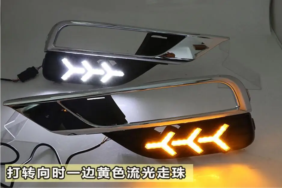 1 комплект года для Honda CRV daytime CR V дневной свет Автомобильные аксессуары светодиодный DRL фары для fog CRV противотуманные фары