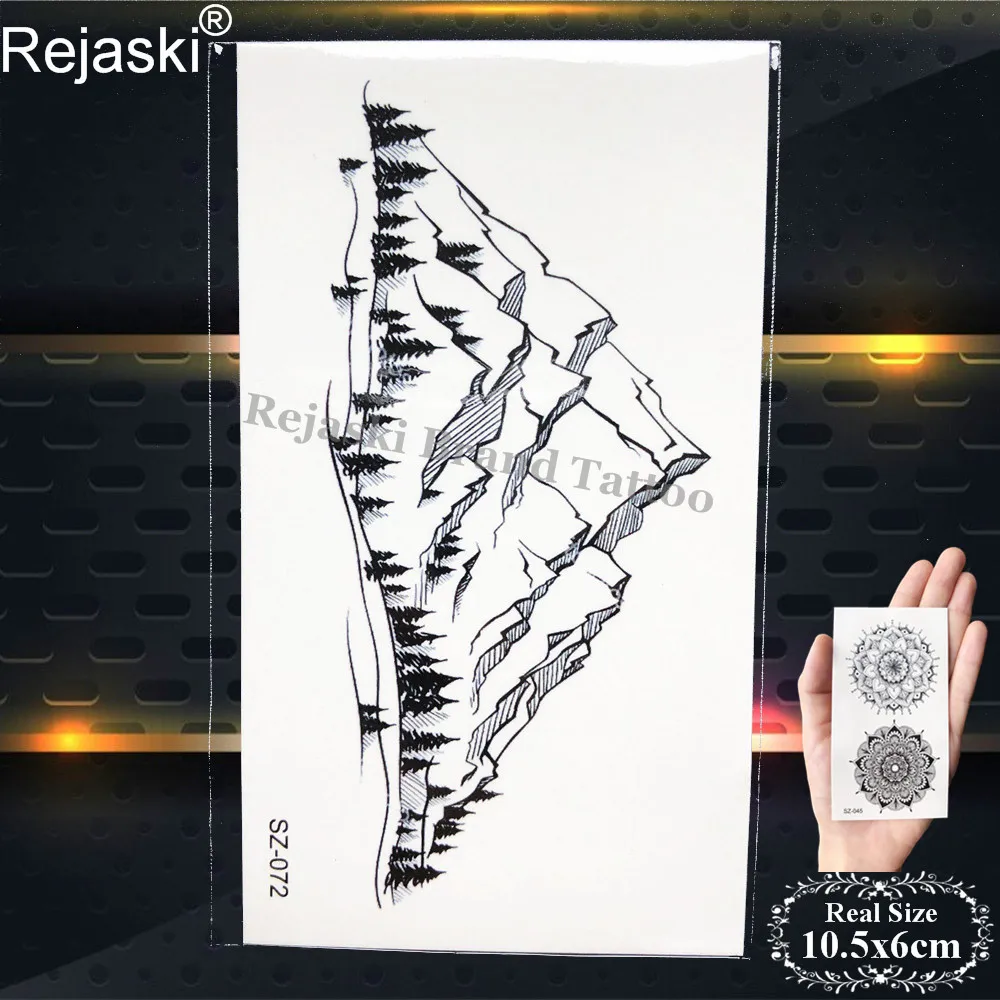 Rejaski Милые Руки горные татуировки наклейки мужские наручные Геометрические Волны Тигр Временные Татуировки женские тела лодыжки женские фальшивые татуировки