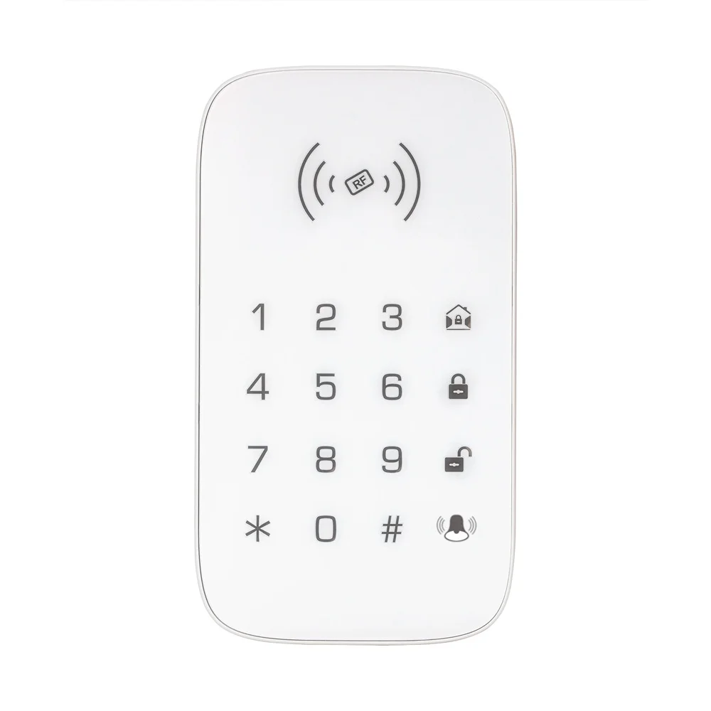Беспроводная RFID сенсорная клавиатура для GSM Wifi домашняя сигнализация Система безопасности 433 МГц белая с беспроводной RFID клавиатурой