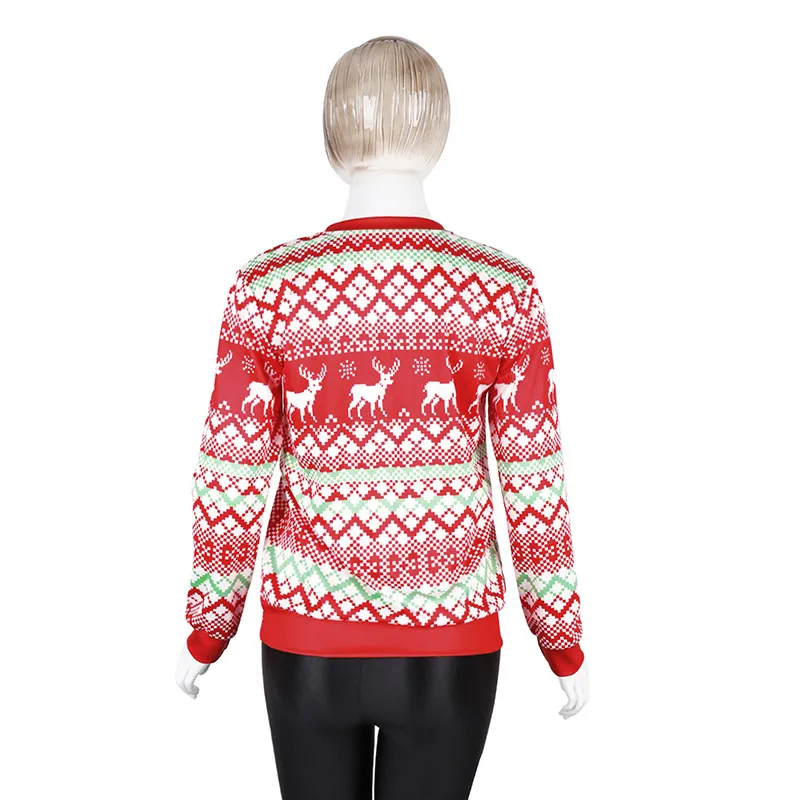 2020 Ugly Christmas Sweater Santa Claus Printed Loose Men Women Pullover Novelty Autumn Winter Tops Clothing | Женская одежда