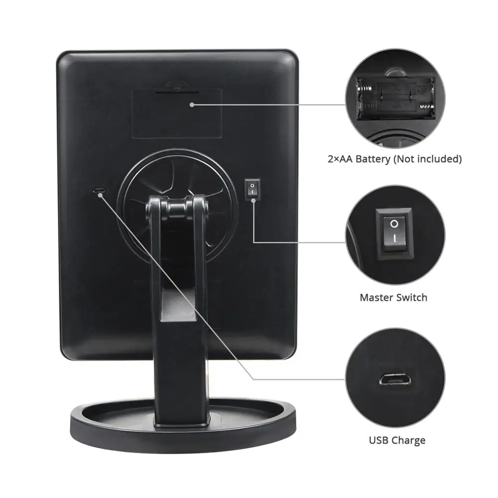 USB LED Beauty Makeup light Touch Sensor косметическое зеркало 1X 10X настольная диммируемая
