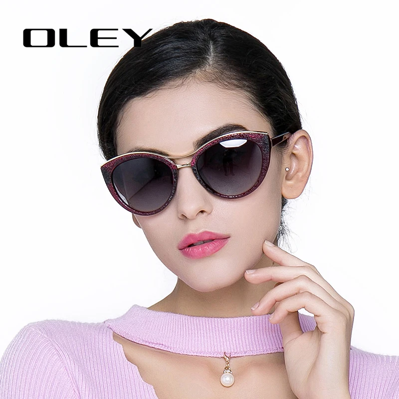 Женские солнцезащитные очки кошачий глаз OLEY брендовые дизайнерские