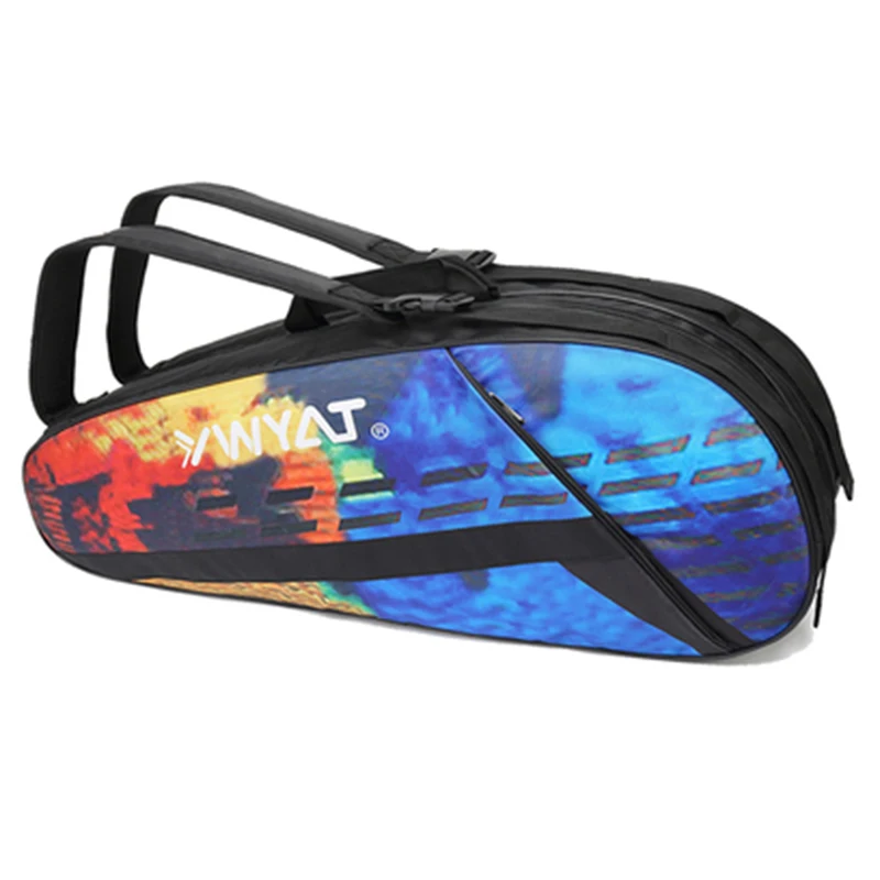 Camouflage blue Двухслойная теннисная сумка ракетка спортивный рюкзак большой цветной узор 7 шт. теннисные сумки для ракетки дизайн для бадминтона - Цвет: Camouflage blue