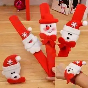

200PCS Christmas hand ring XMA Patting Circle Santa Claus snowman bear deer bracelet Christmas Child gift toy Wrist Decoration