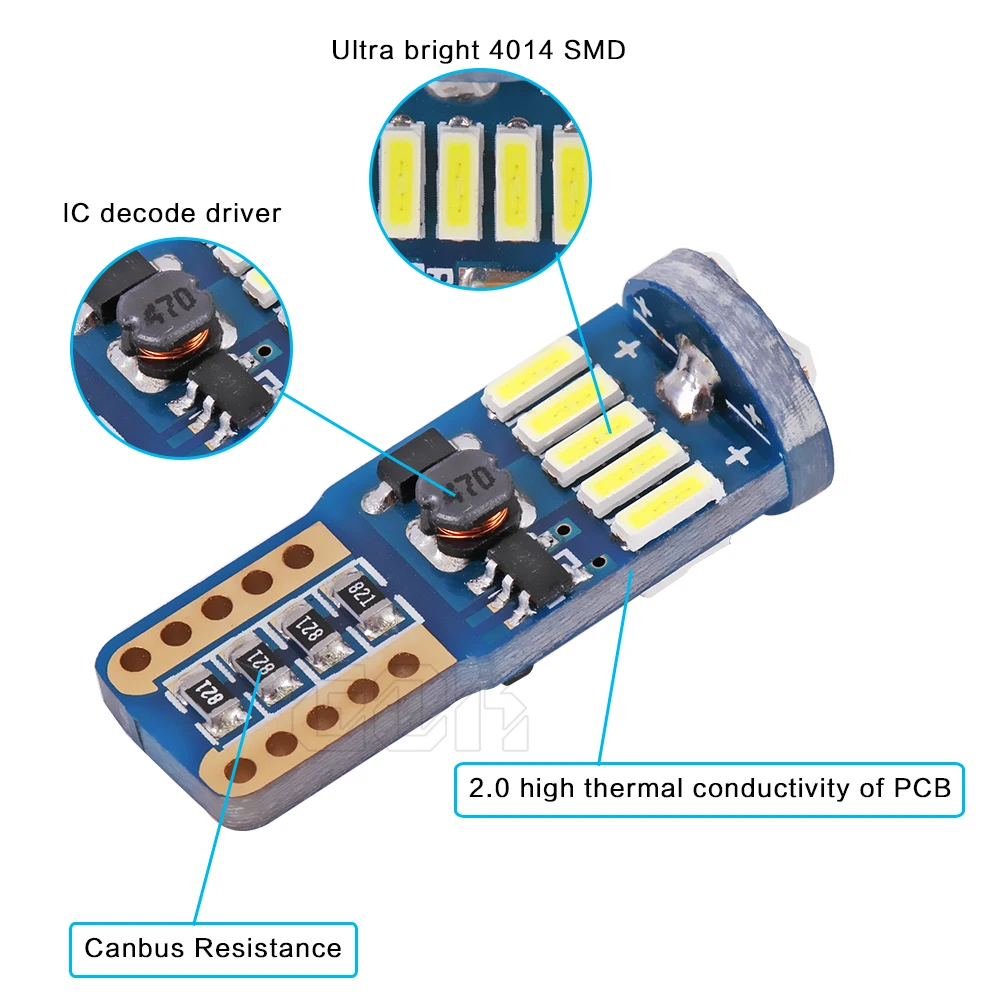 100 шт. W5W T10 15SMD 4014 led canbus без ошибок светодиодный светильник для багажника
