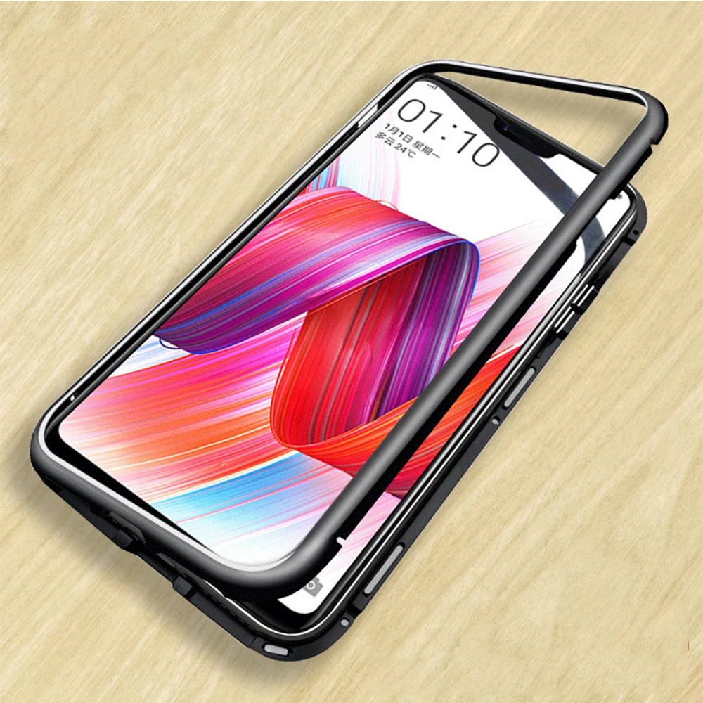 Металлический магнитный чехол для телефона с адсорбцией Oneplus 6 6T 5T стеклянные