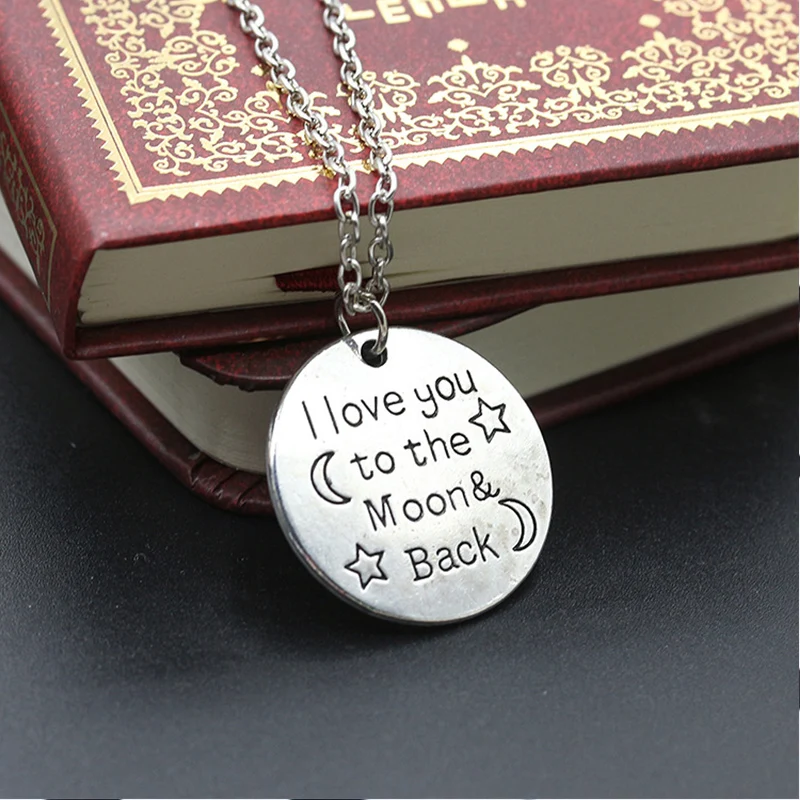 Женское колье с серебряным покрытием &quotI love you to the moon &amp back&quot|Ожерелья подвеской|
