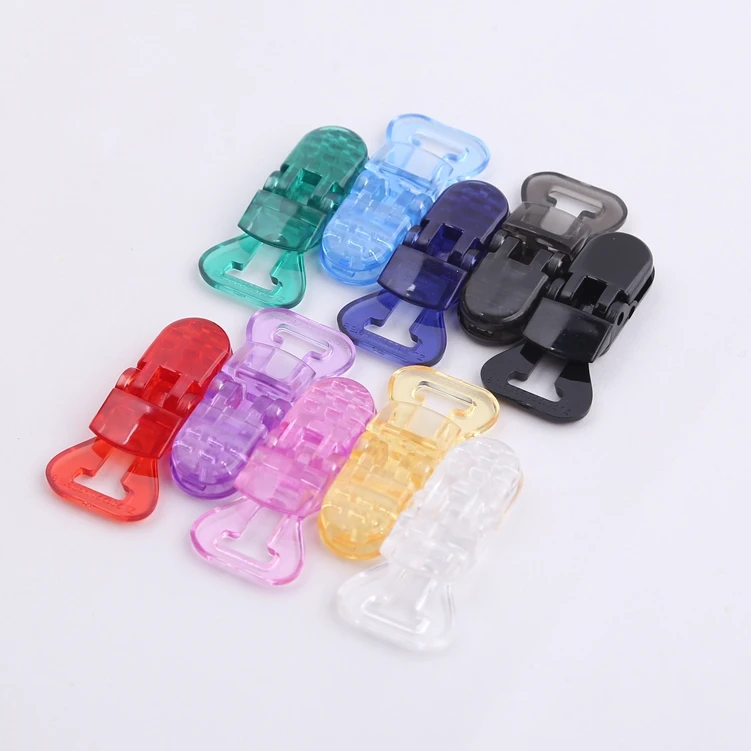 Fedex Free Shipping 1000pcs 1.0CM Clear T shape MAM NUK Baby Plastic Pacifier Clip Dummy Chain Adaptoer Holder Suspender Clips