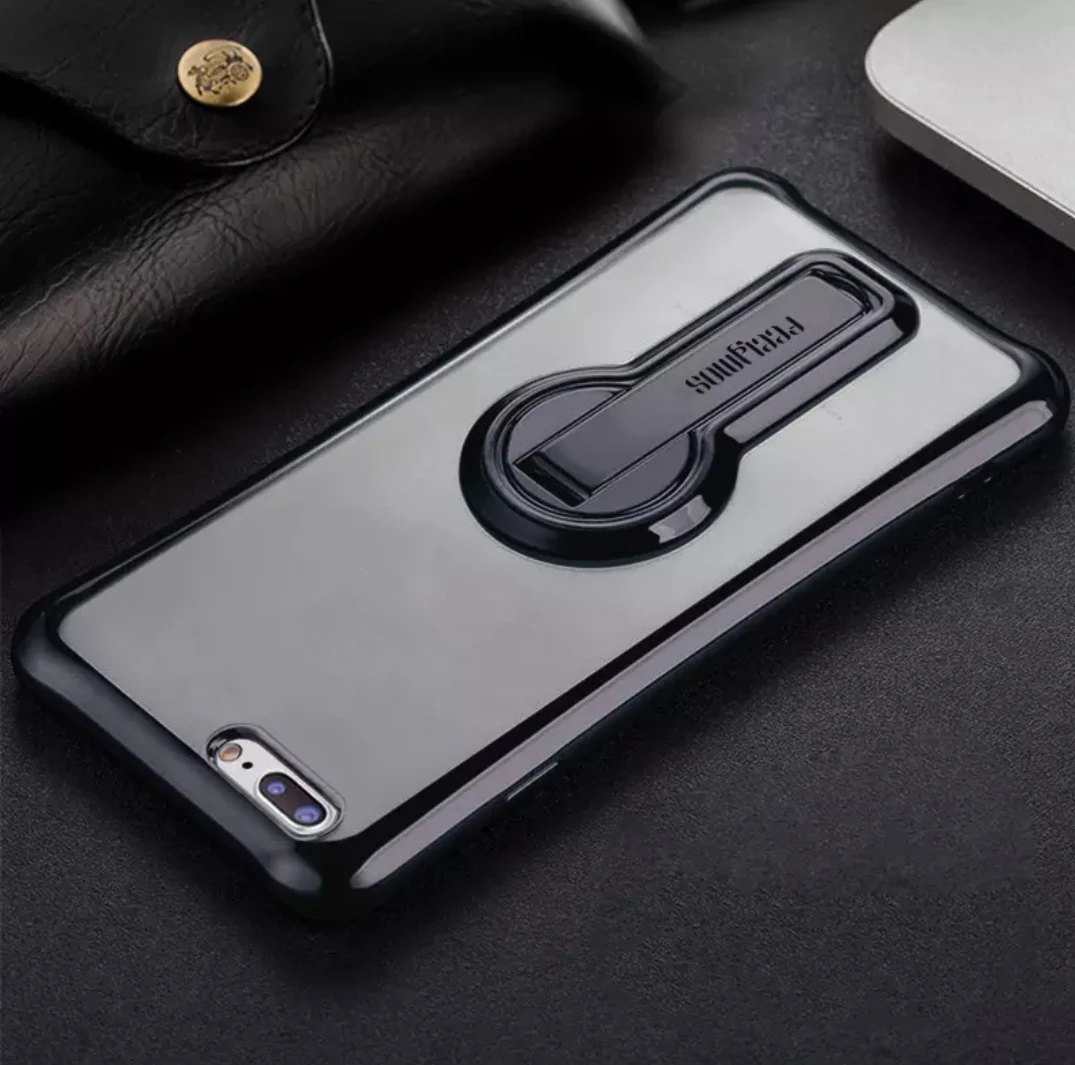 Простой Дизайн Мягкий Силиконовый PC Держатель Стенд Телефон Case Для Iphone 7 plus 5.5