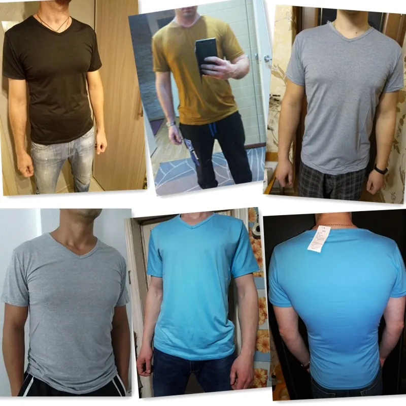 

Elastic V Neck Men T Shirt Mens Fashion Short Sleeve Tshirt Fitness Casual Male T-shirt Nice Brand Clothing Tee Tops 7XL 8J1128
