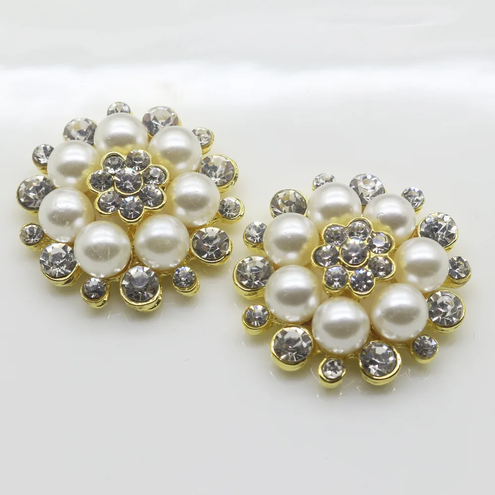 5 шт./компл. 28 мм Красивые Позолоченные искусственные жемчужины бриллиантовые