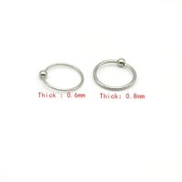 surgical steel hoop nose ring ball closure lip ear nose eyebrow universal piercing cartilage earring tragus 0 6mm thin 0 8mm 18g