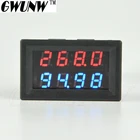 GWUNW BY42A 500 В 100A DC 4 Бит Цифровой амперметр напряжения измеритель тока Вольтметр двойной дисплей красный синий зеленый светодиодный