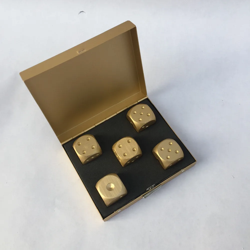 16 мм алюминиевые кубики из сплава набор серебро/золото Цвет Твердые домино