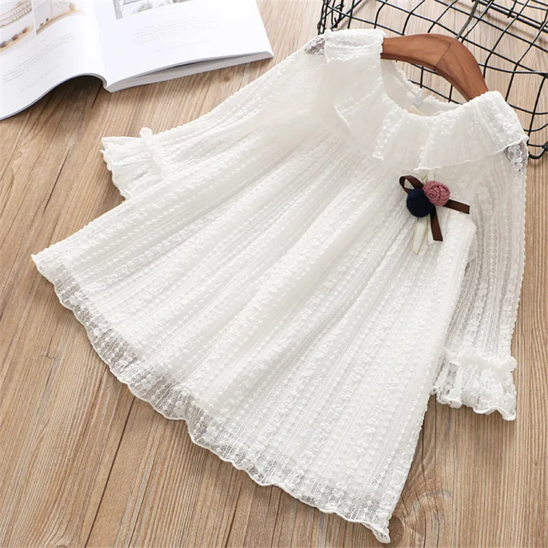 2-7 year girls dress 2020 spring autumn new fashion flower lace princess kid children clothes clothing | Детская одежда и обувь