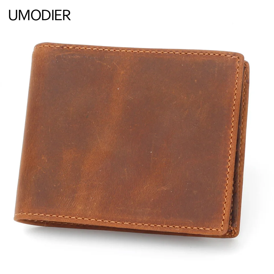 BROWN Модный мужской кошелек из натуральной кожи, RFID The Secret Life Of Walter Mitty, коровья кожа, кошелек, винтажный Crazy Horse, кошелек ручной работы - Цвет: BROWN