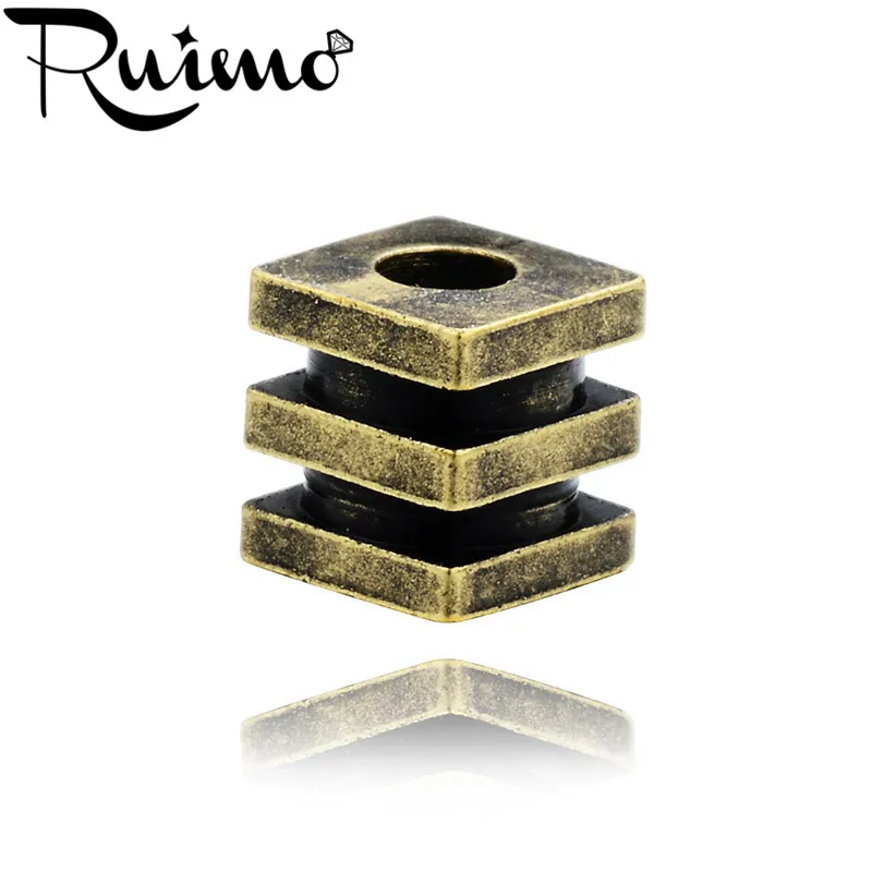 RUIMO 10 шт./лот античные бронзовые кубические бусины 2 мм с мелким отверстием