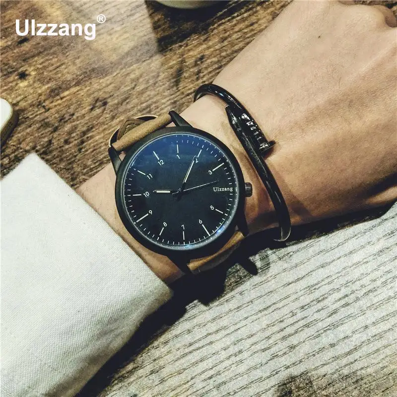 Оригинальные Ulzzang брендовые Модные Кожаные классические ударопрочные кварцевые