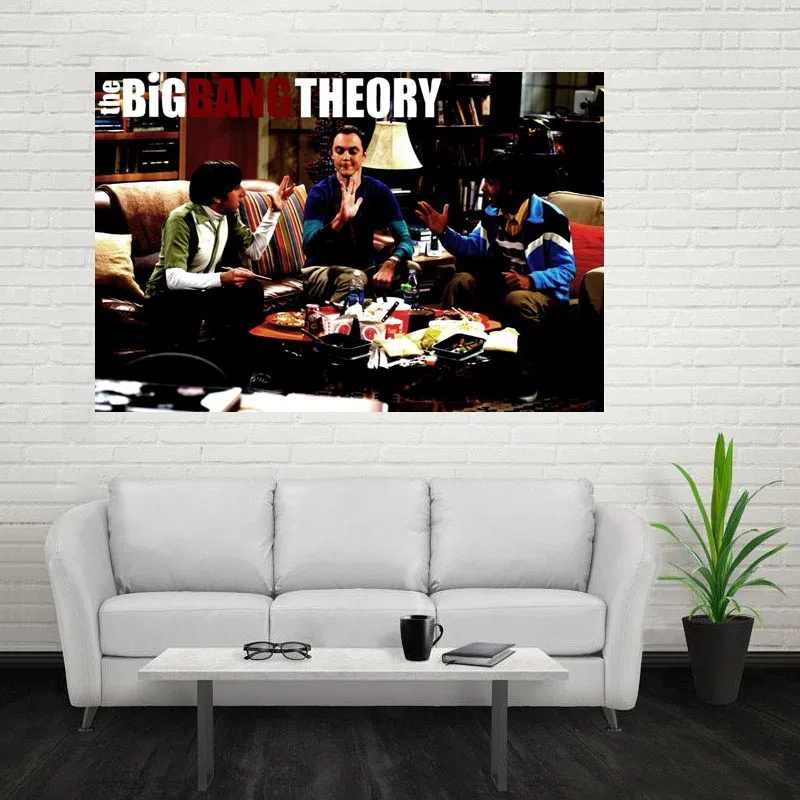 Красивый Теория большого взрыва плакат на заказ атласный печатный тканевый