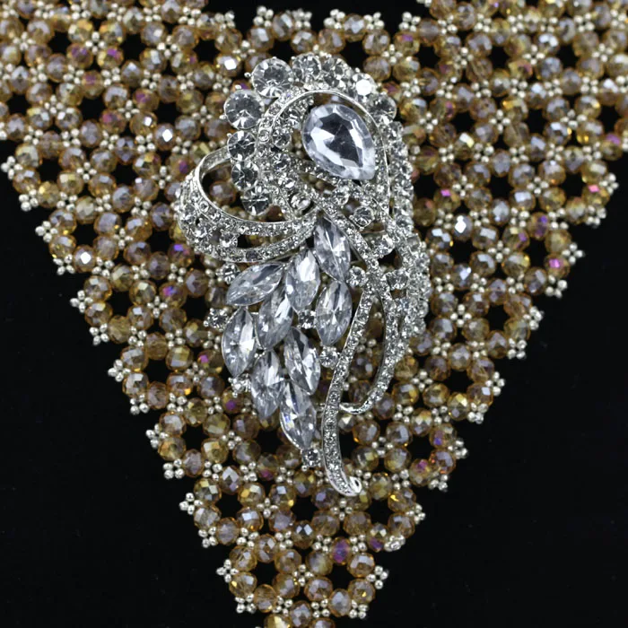 Модные цвета шампань индийские свадебные бусы Ювелирный Набор Блестящий Золотой