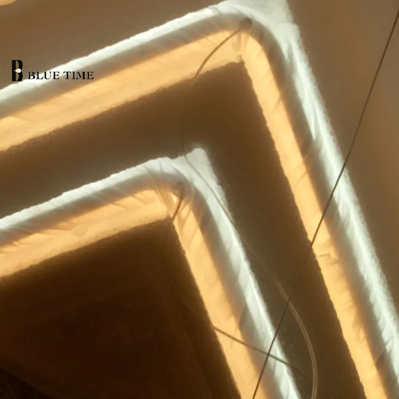 80 60 40 см 3 квадратных кольца современные светодиодный подвесные светильники для