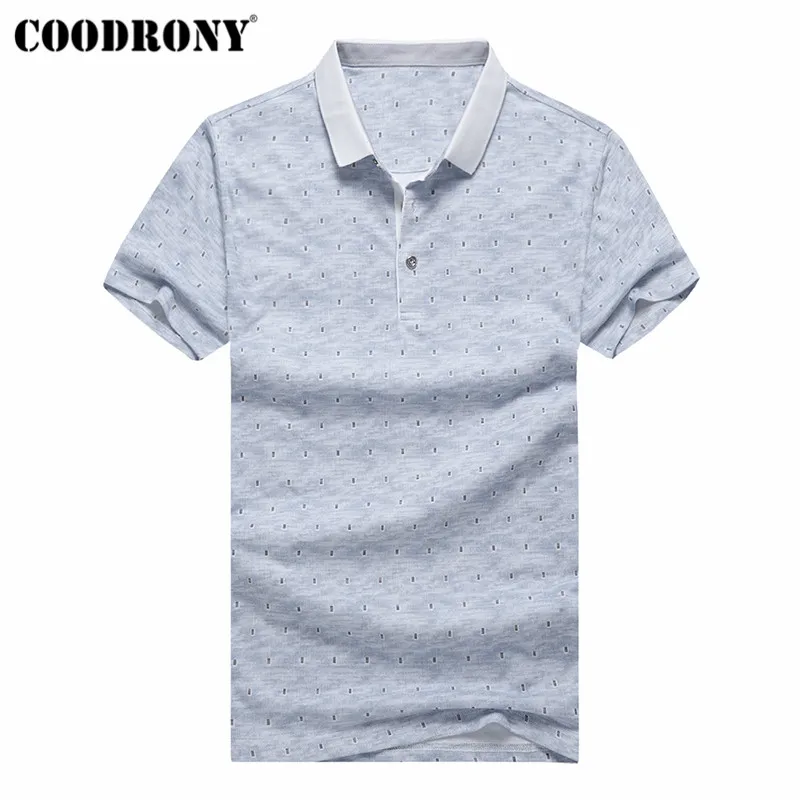 Мужская футболка COODRONY хлопковая Повседневная с коротким рукавом и отложным