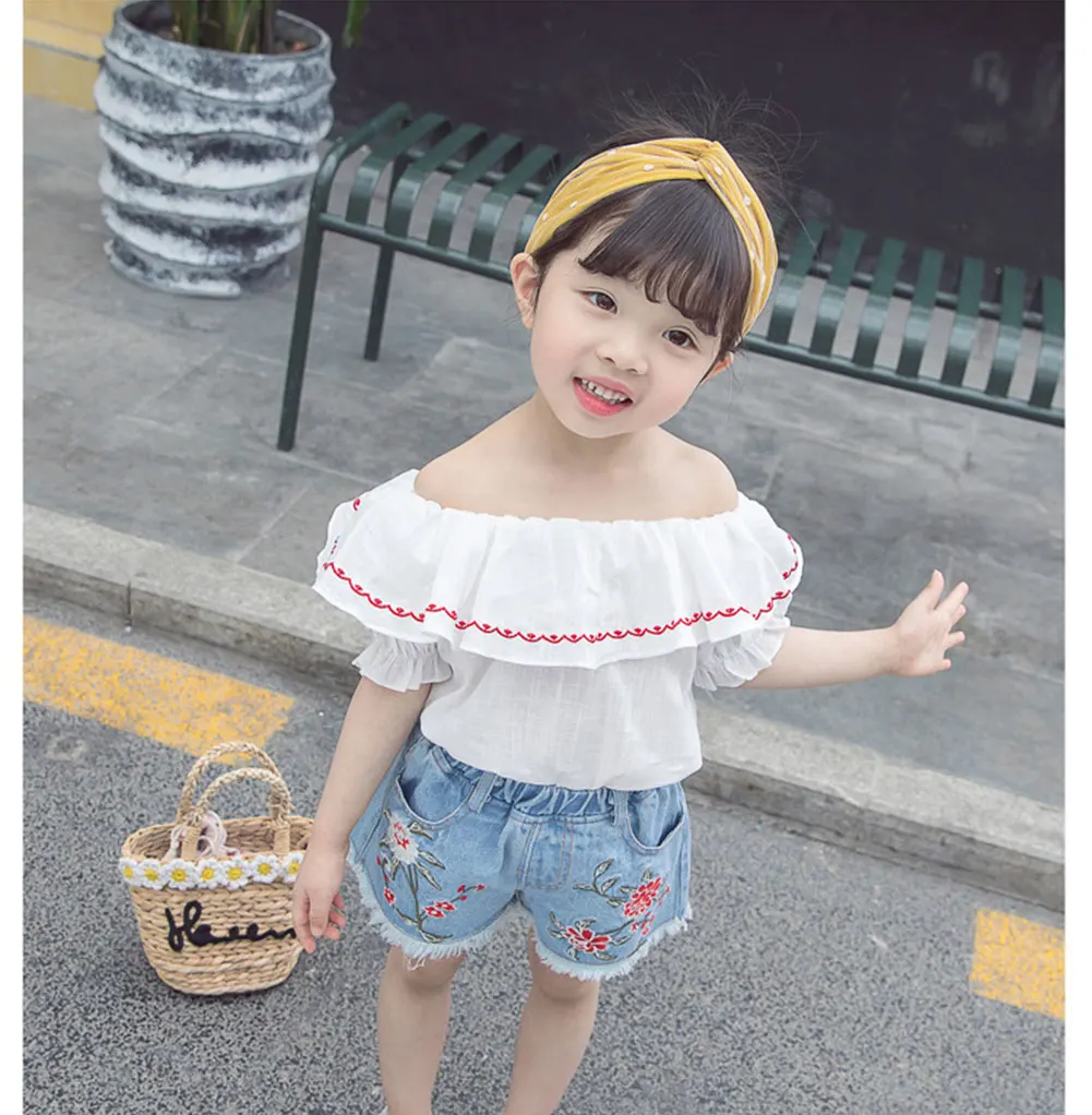 Одежда для маленьких девочек свитер с короткими рукавами и кукольным воротником