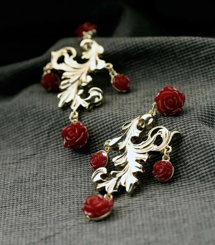 Bulk Price New Style of the Hottest Wholesale Elegant Resin Flower Leaf Shiny Gold Color Pierce Earrings | Украшения и аксессуары