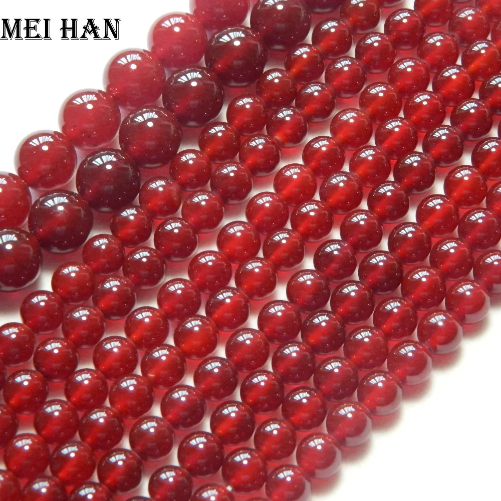 Meihan Wholesale Natural red agate dyeing round loose beads semi-precious stone for jewelry making design diy bracelet necklace