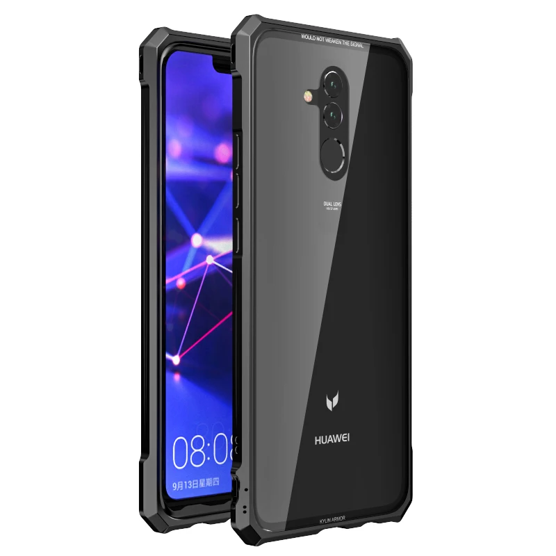 Роскошный стеклянный чехол для huawei mate 20 Pro Алюминиевый металлический бампер
