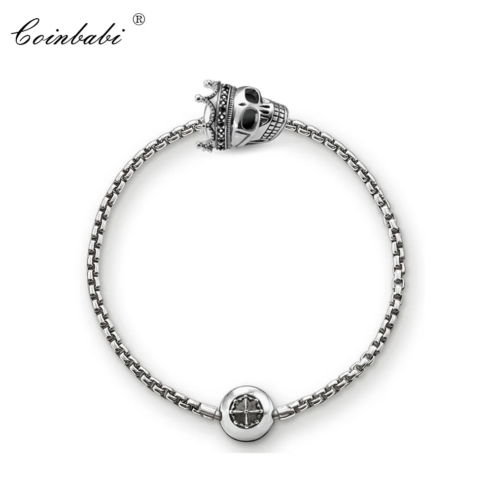 Браслет-подвеска с бусинами в виде черепа винтажные Подарочные ювелирные