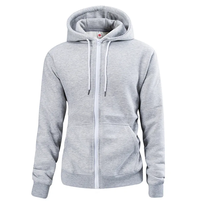 

Mens Solid Color Hoodies Winter Thickened Warm Sweatshirts Coat With Zipper S-XXL
