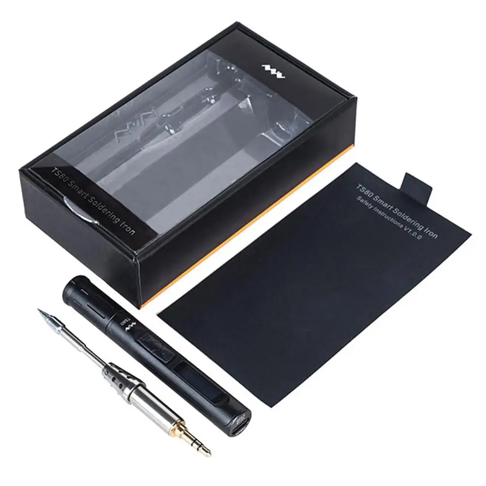 Main Set Usb тип мини TS80 портативный Электрический паяльник Регулируемая температура цифровая паяльная станция OLED дисплей паяльник - Цвет: Main Set