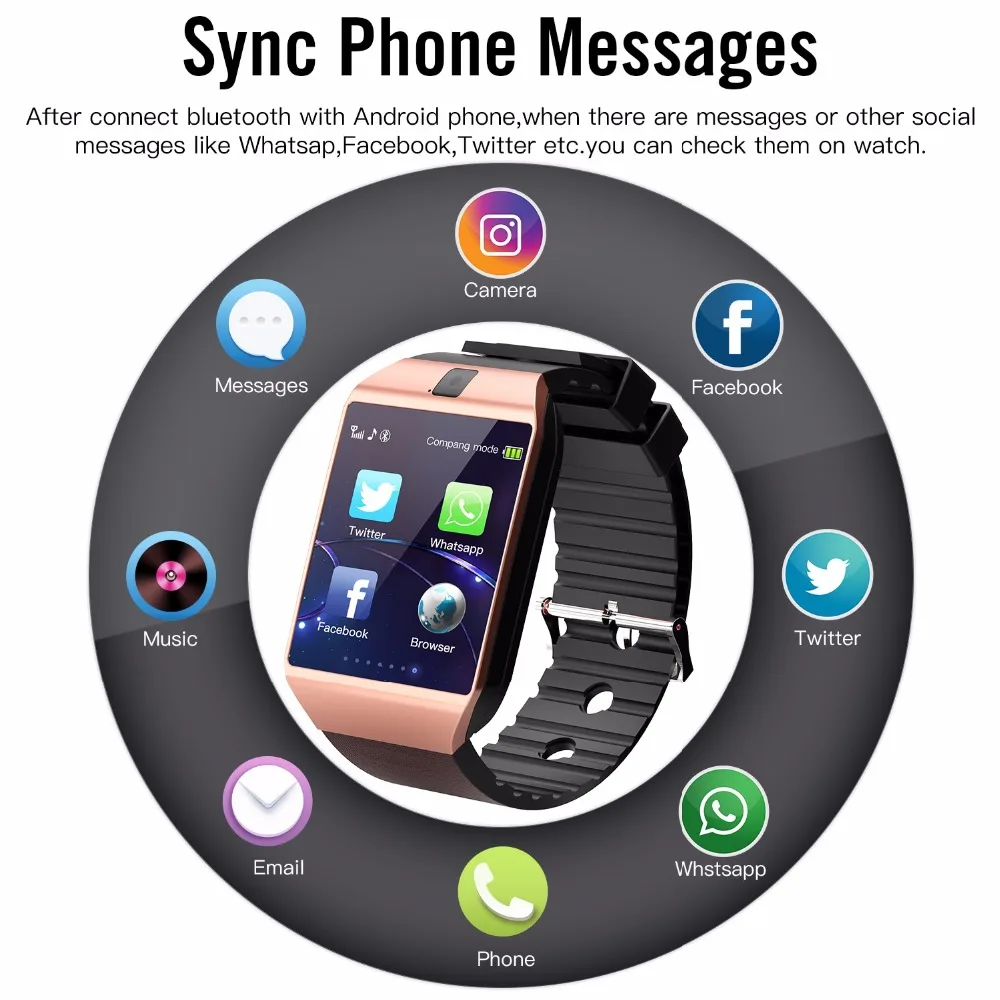 Bluetooth DZ09 Смарт часы Relogio Android Smartwatch Телефонный звонок SIM TF камера для IOS iPhone samsung HUAWEI