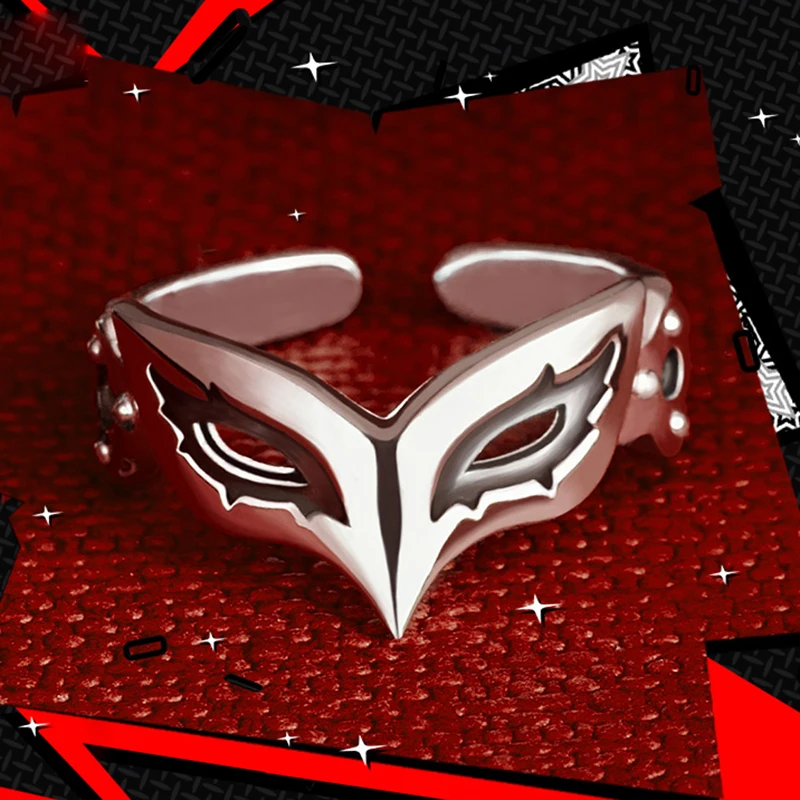 Игра аниме Persona 5 P5 Joker маска персонажа кольцо S925 Серебряный главный герой глаз