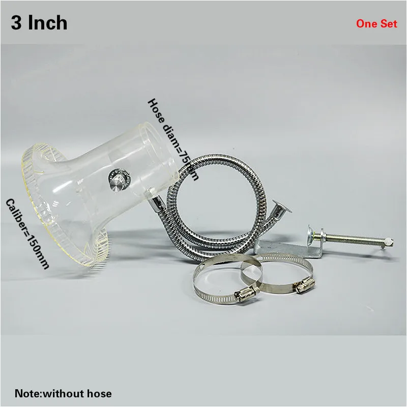 2.5/3/4 Inch fume exhaust hoods smoke hood formaldehyde purifier for factory assembly line home improvement transparent horn |