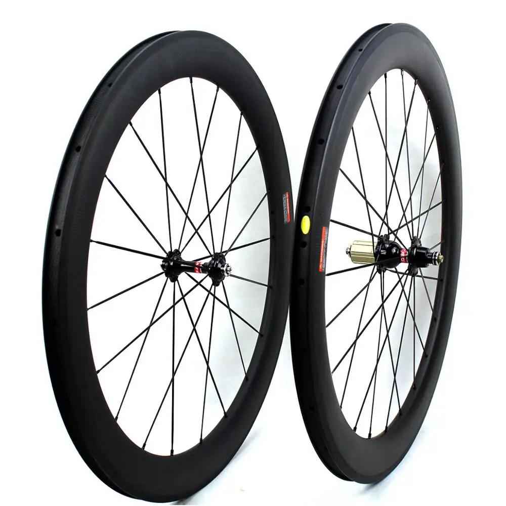 Carbon Road bike wheels depth 60mm 700C clincher chinese fiber bicycle wheelset rim width 25mm Novatec hub | Спорт и развлечения