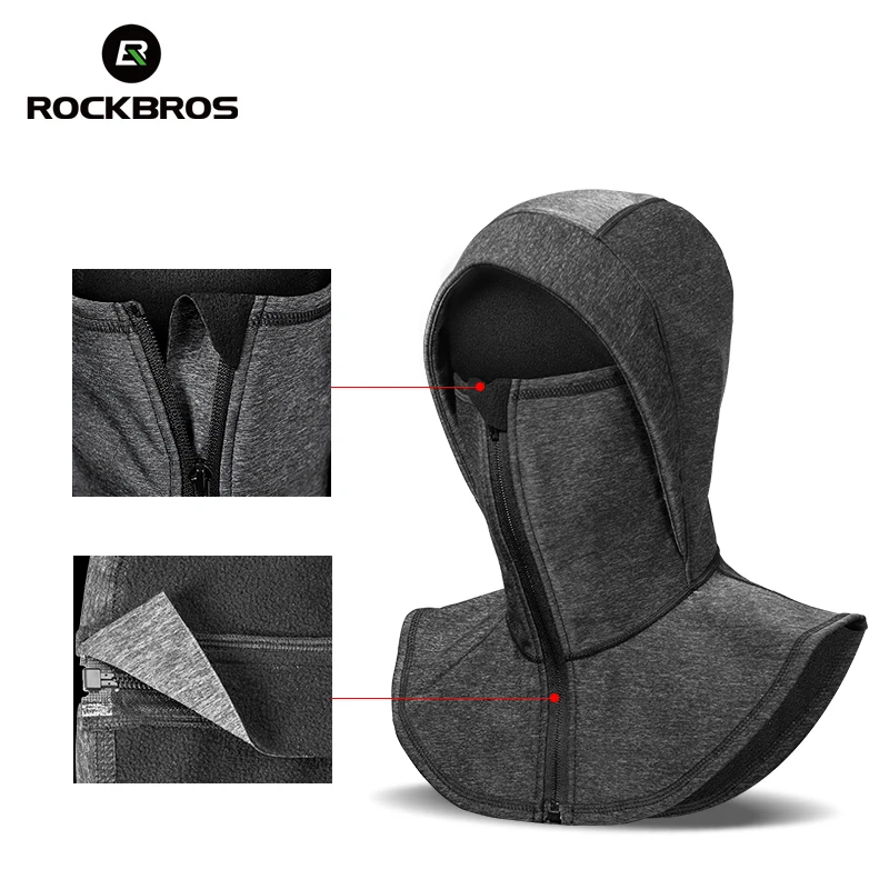 Ветрозащитная Лыжная Беговая шапка ROCKBROS теплая флисовая маска для сноуборда
