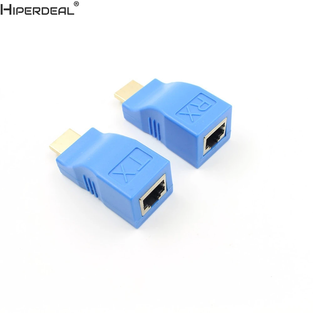 HIPERDEAL 2 шт. 1080P HDMI совместимый удлинитель RJ45 через Cat 5e/6 сетевой LAN Ethernet адаптер
