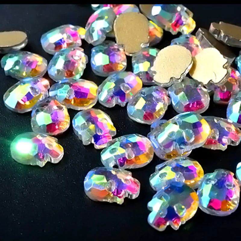 10 шт. Стразы для ногтей в виде черепа|nail rhinestones|rhinestone 3dnail art decorations |
